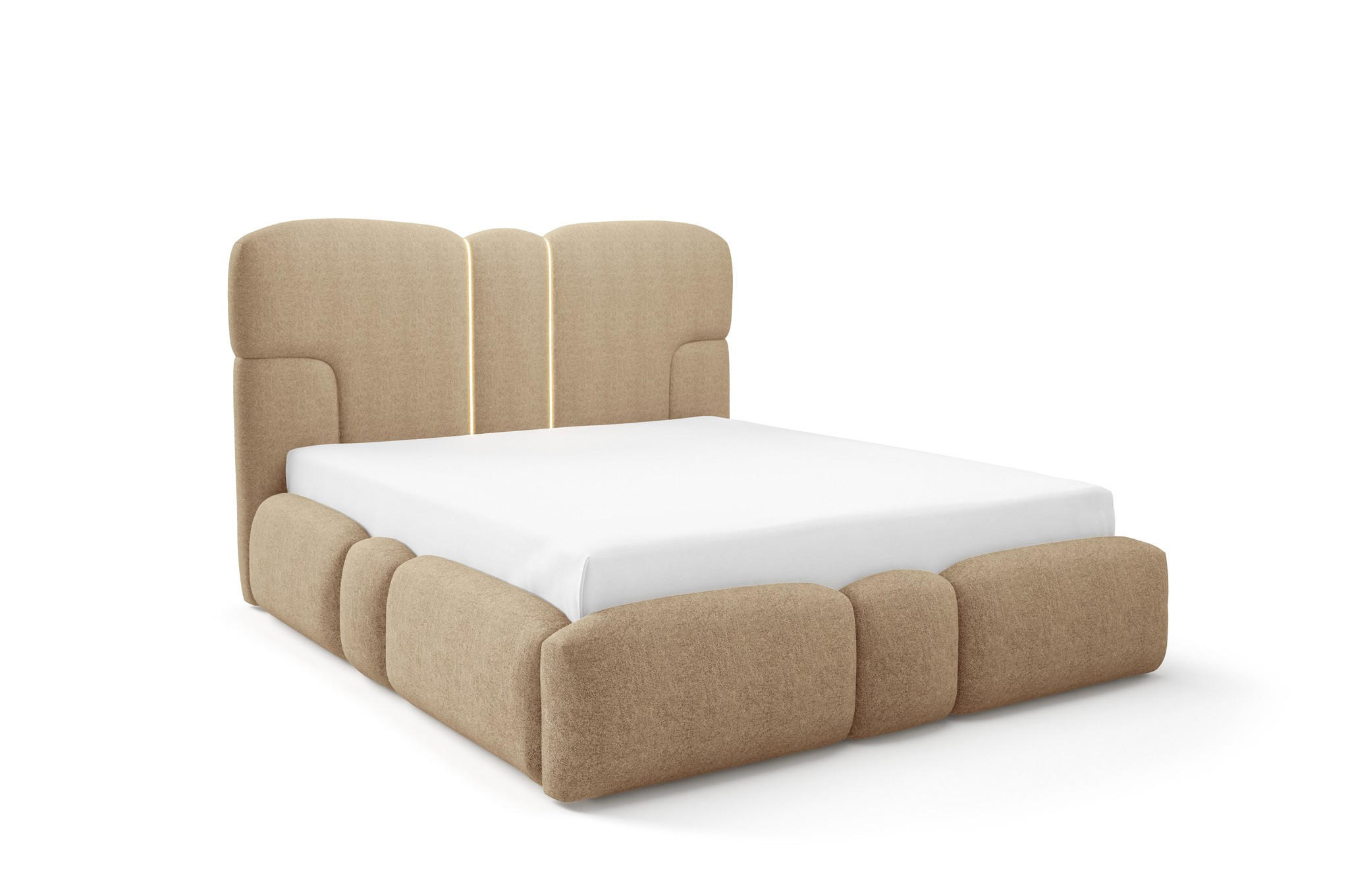 POLSTERBETT Jordan Komplettset - Braun, Holzwerkstoff/Textil (120/200cm) - Fun Möbel
