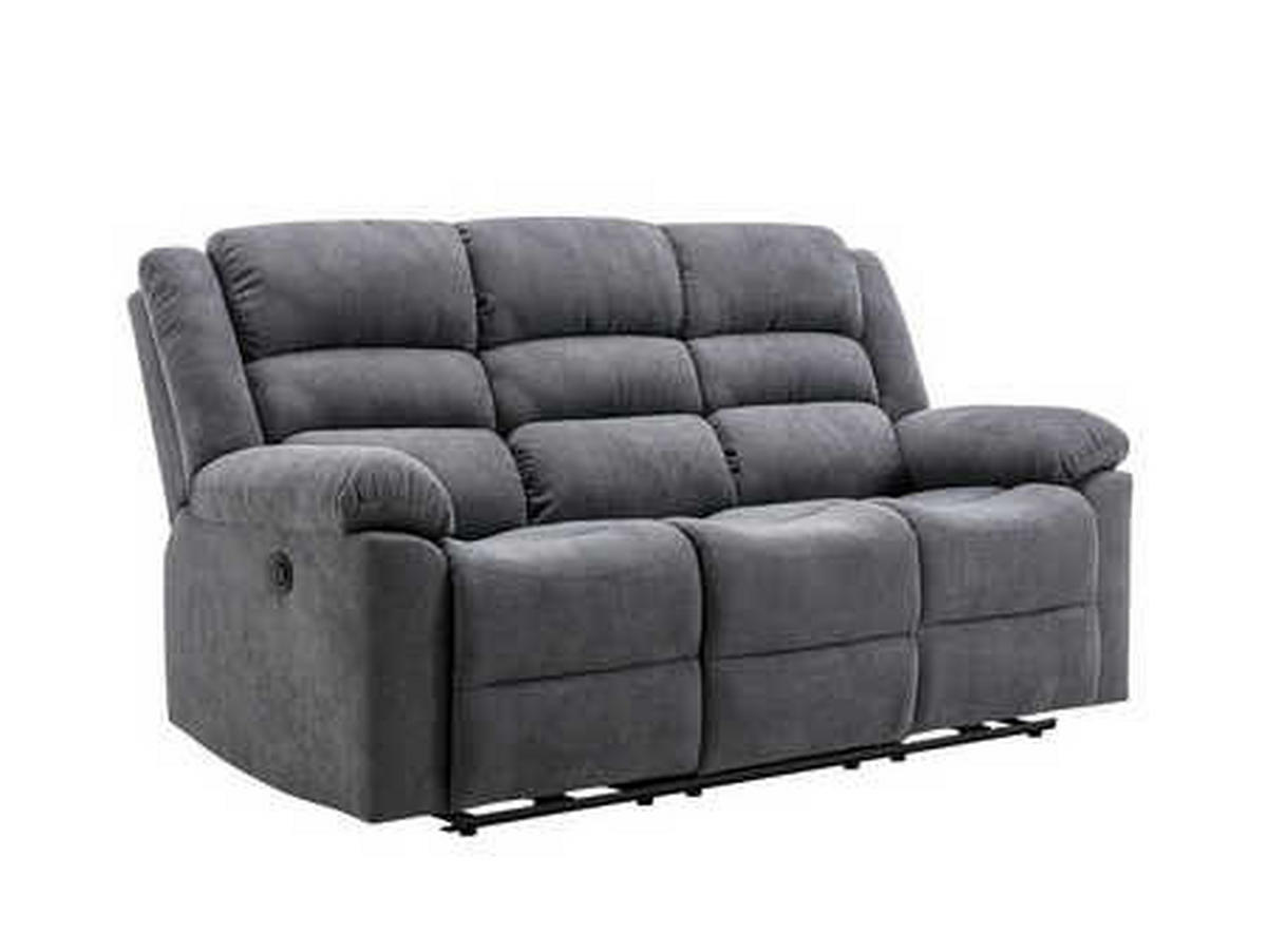 COUCHGARNITUR mit Sessel - 4 Personen - stoff - grau Burolo - Grau, Textil (92/103/95cm) - Vente-Unique