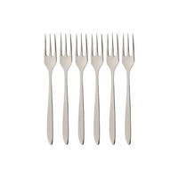 KUCHENGABEL SoftWave silber 16 cm 6er Set - Silberfarben, Metall - Villeroy & Boch