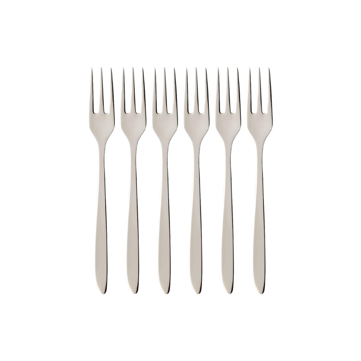 KUCHENGABEL SoftWave silber 16 cm 6er Set - Silberfarben, Metall - Villeroy & Boch