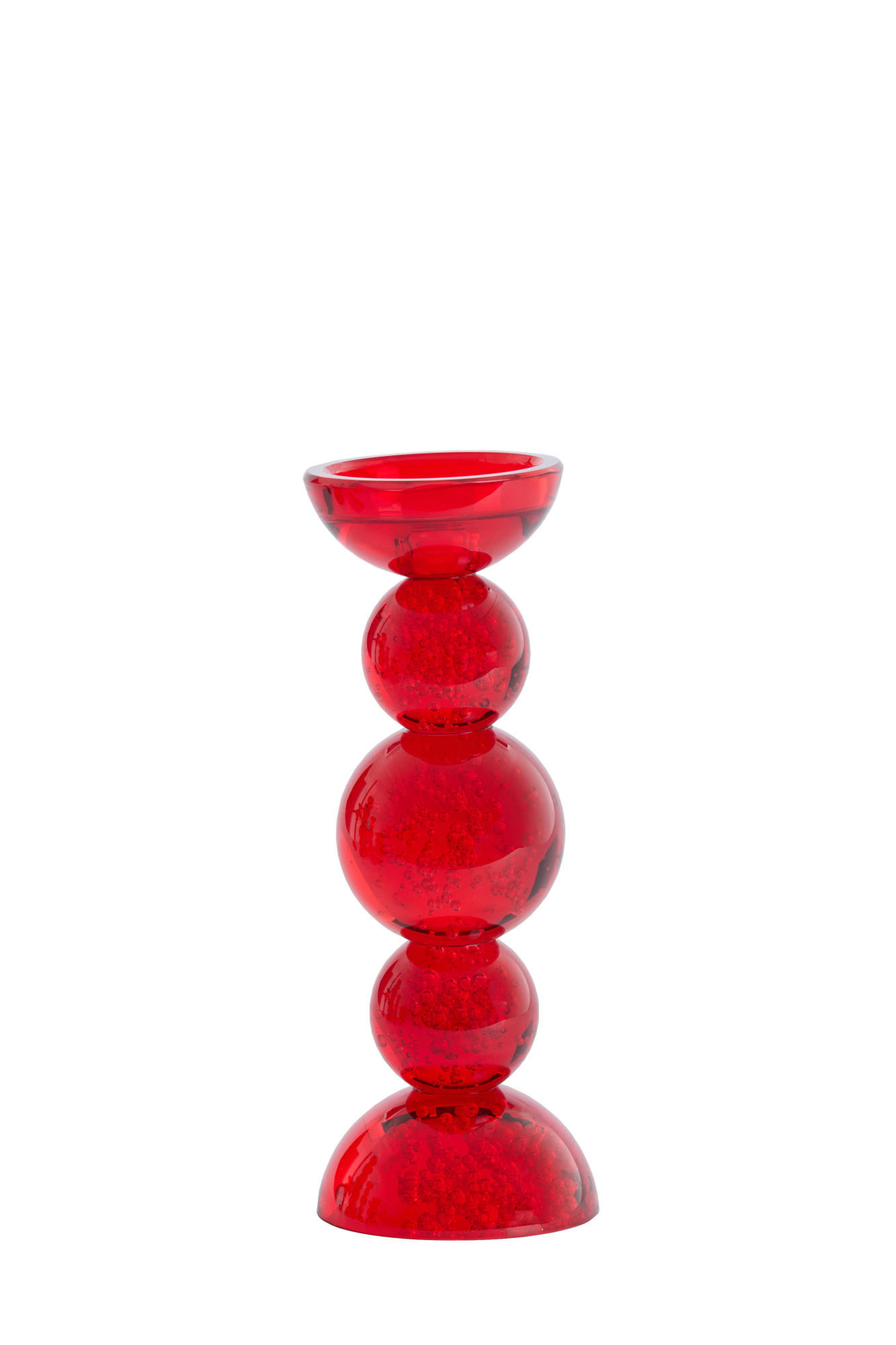 KERZENHALTER Itinga Rot Ø10/26,5 cm - Dunkelrot, Glas (10/26.5/10cm) - Light & Living