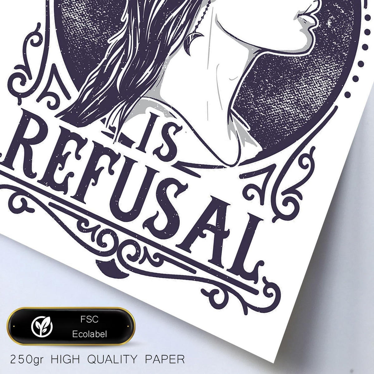 POSTER Set Mit 6 Frau In Rustikale Zitate A3 & A4 Rahmen Aus Hellem Holz - Beige, Papier (29/3cm) - Nacnic