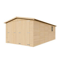 HOLZGARAGE Abstellraum mit Fenstern- H222x616x324 cm /18 m2 - TIMBELA M102 - Naturfarben, Holz (303/183/591cm) - Timbela
