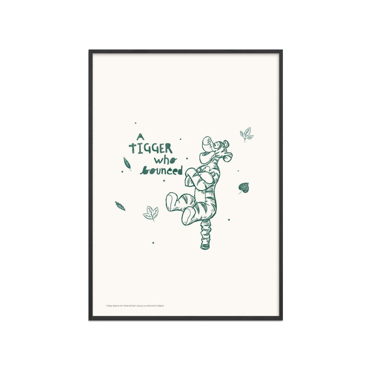 POSTER mit Rahmen Disney - Disney's Tigger Joyful Bounce - Beige/Schwarz, Holz/Papier (50/70cm) - Poster&Frame