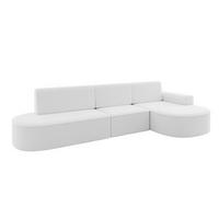 ECKSOFA mit Schlaffunktion Ottomane RECHTS MARI L2-S 368X167X85 Weiß Bouclé - Schwarz/Weiß, Holzwerkstoff/Kunststoff (167/368cm) - ALTDECOR