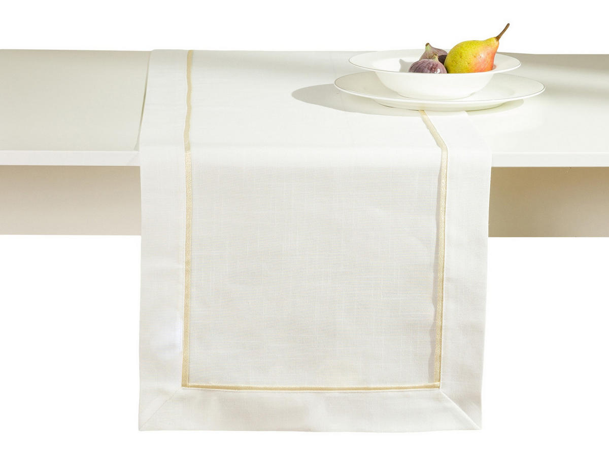 TISCHLÄUFER Tideno - Goldfarben, Textil (180/40/1cm) - home&you