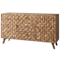 SIDEBOARD – Akazie Massivholz, 140x78,5x40 cm, Landhausstil, 3 Schubladen, 2 Türen - Akaziefarben, Holz (140/79/40cm) - KADIMA DESIGN