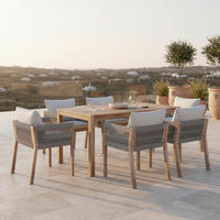 GARTENSET Aldina Steingrau Holz/Outdoorstoff - Grau, Holz - Bessagi Garden