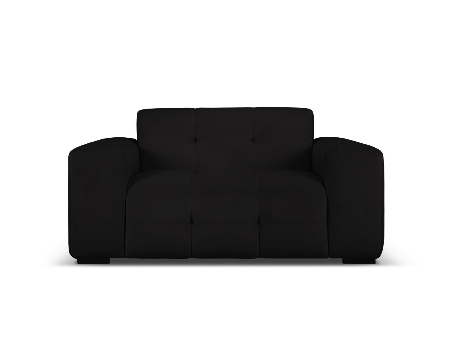 SOFA Kendal aus Samt schwarz 2 Sitzplätze - Schwarz, Textil (156/79/103cm) - Micadoni