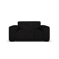 SOFA Kendal aus Samt schwarz 2 Sitzplätze - Schwarz, Textil (156/79/103cm) - Micadoni
