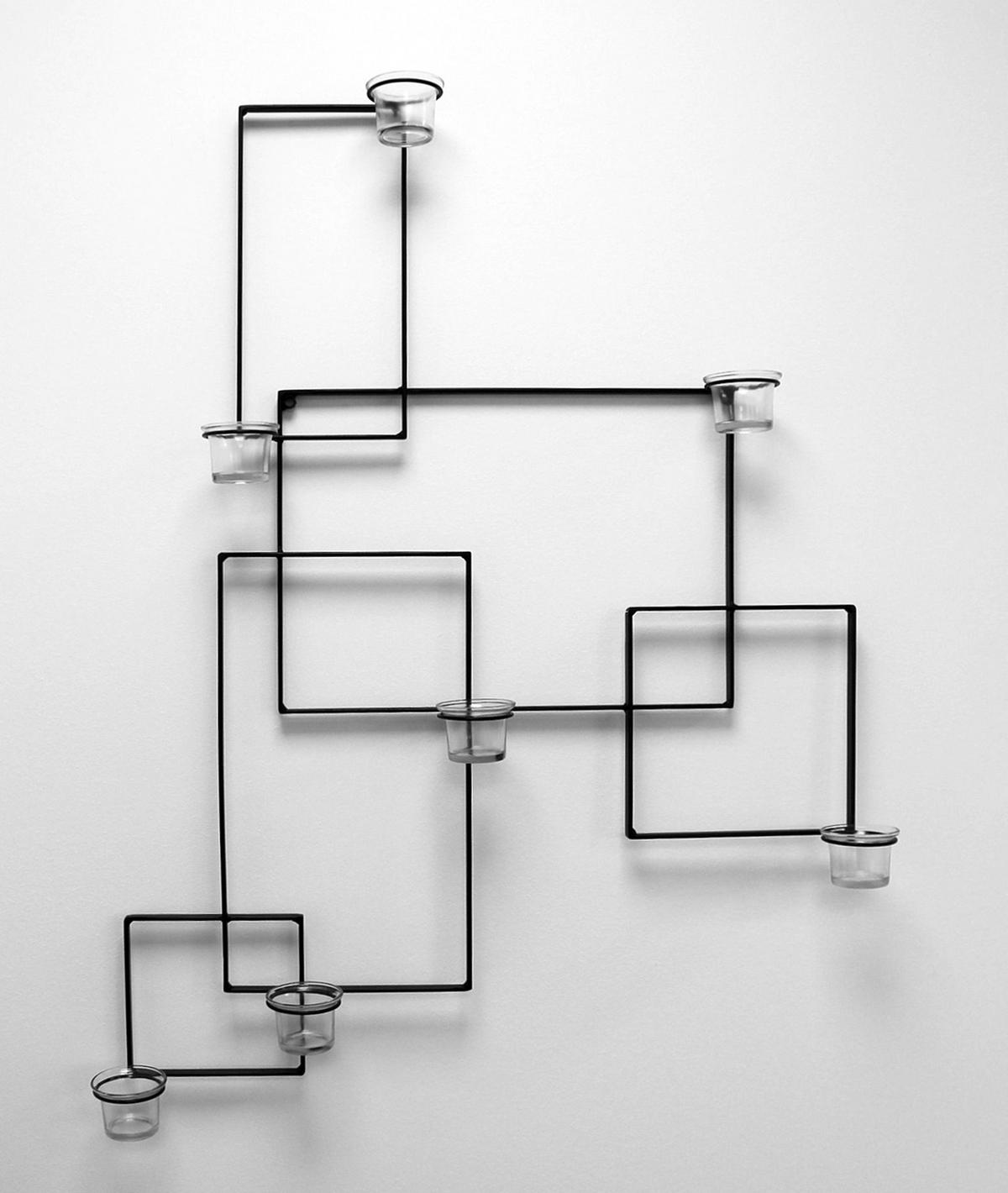 TEELICHTHALTER Alegria Metall Wand Schwarz - Schwarz, Metall (87cm) - DanDiBo