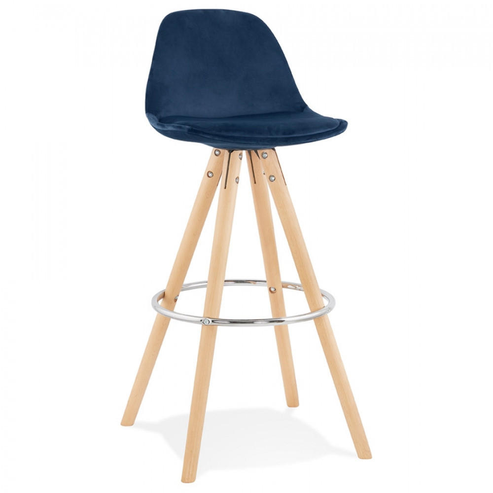 BARHOCKER Blau 41x97x41cm - Blau/Buchefarben, Holz/Textil (41/97/41cm) - AlterEgo