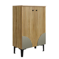 SIDEBOARD 60 cm in Natur Holz-Optik 2 Türen & schwarzes Metallgestell - Naturfarben, Holzwerkstoff (60/94/32cm) - Urban Meuble