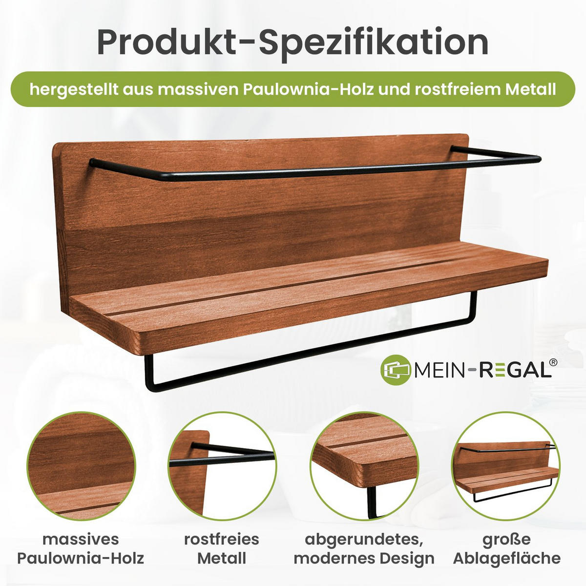 WANDREGAL KIM Massivholz 2er-Set - Braun, Holz (10/10/40cm) - Mein-Regal