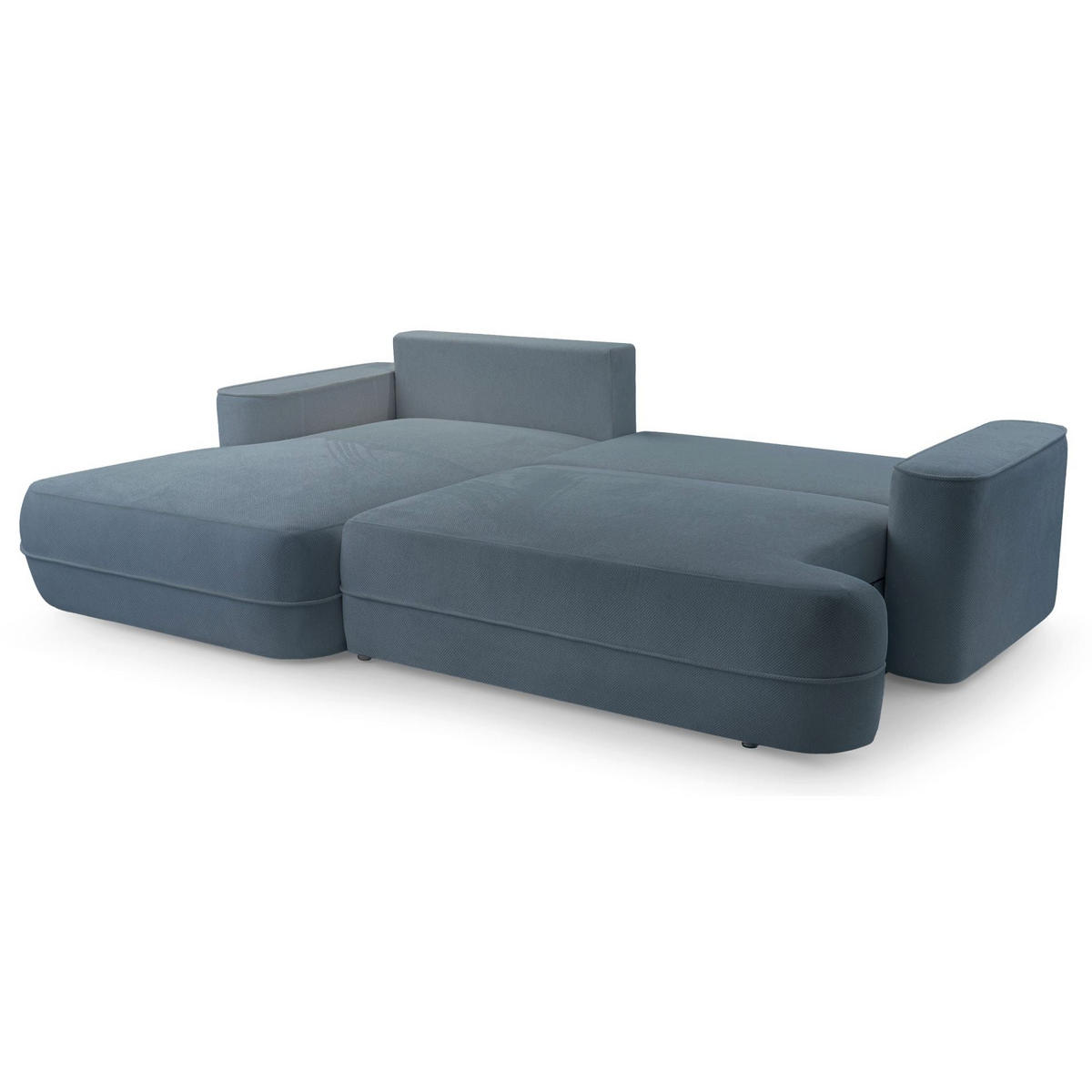 ECKSOFA Fuerro Hellblau Strukturstoff - Schwarz/Hellblau, Kunststoff/Textil (260/168cm) - Selsey
