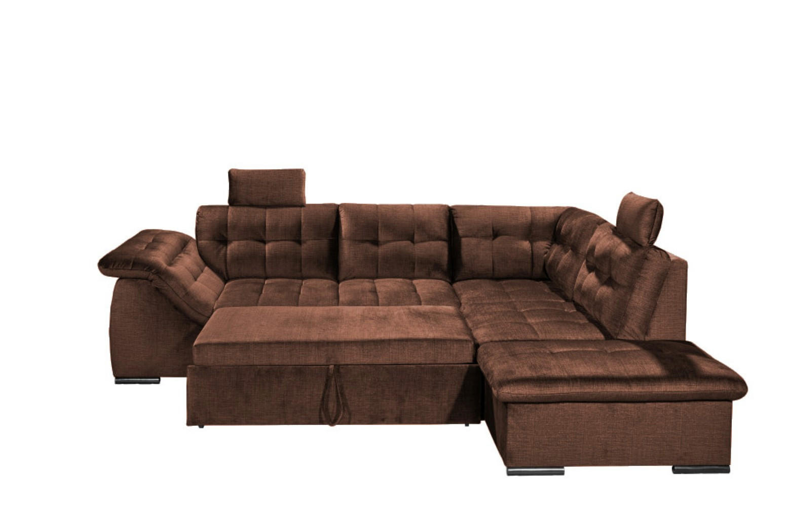 ECKSOFA mit Schlaffunktion und Bettkasten - Kupferfarben, Kunststoff/Textil (217/283cm) - ed exciting design