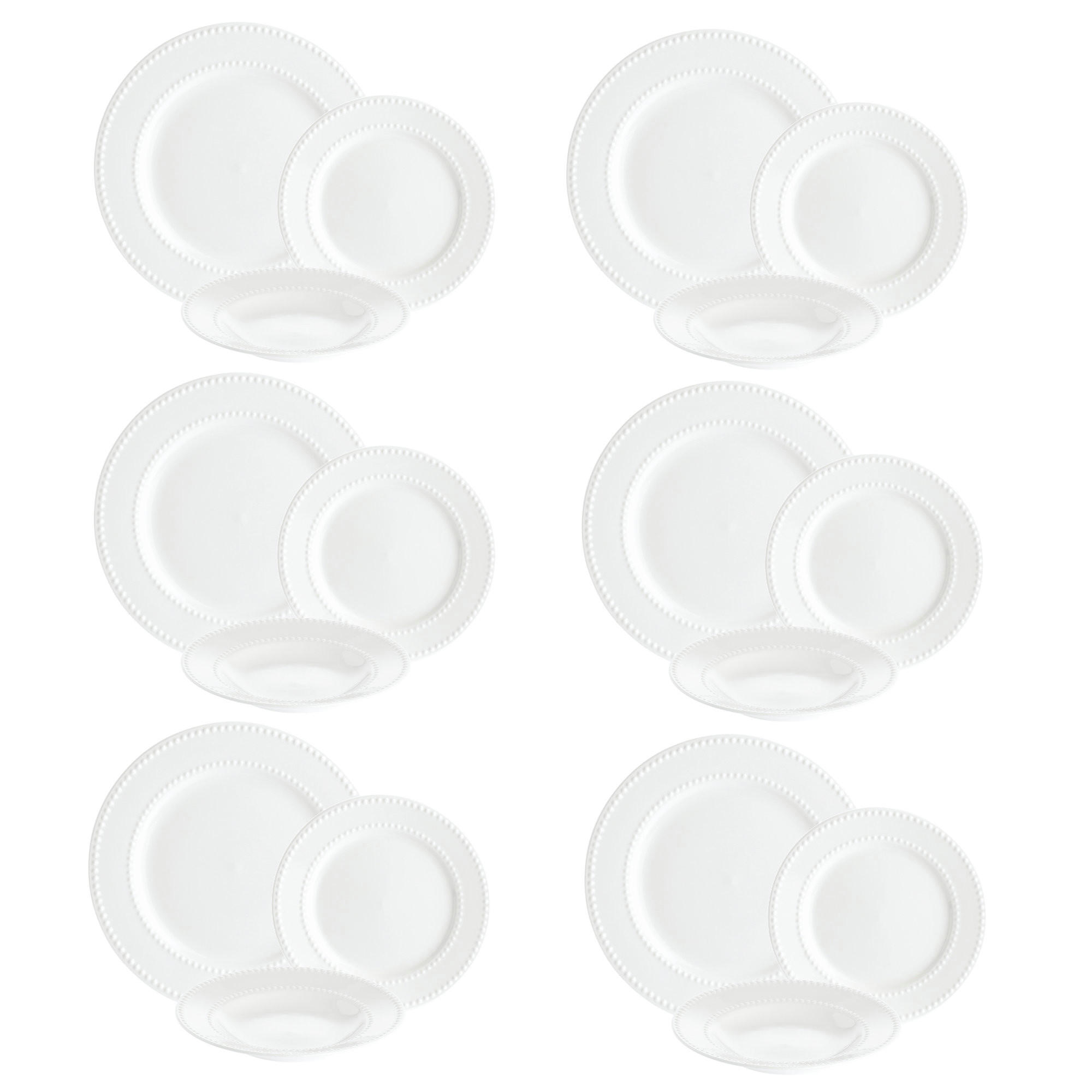 SPEISESERVICE Collina 18 Teilig - Weiß, Keramik (23/29/38cm)