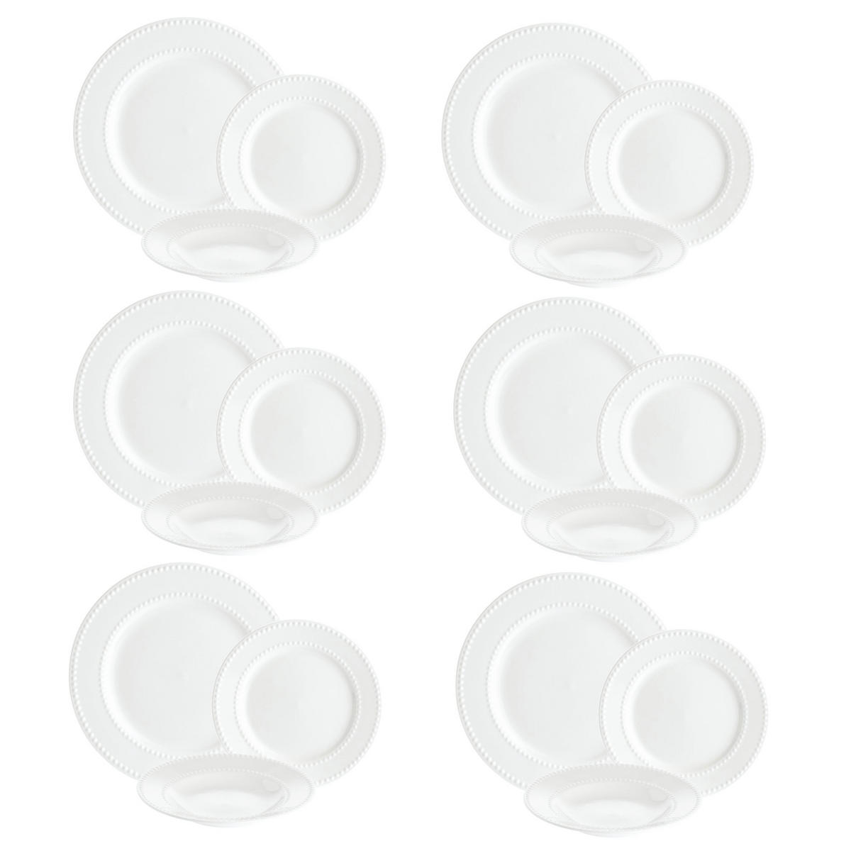 SPEISESERVICE Collina 18 Teilig - Weiß, Keramik (23/29/38cm)