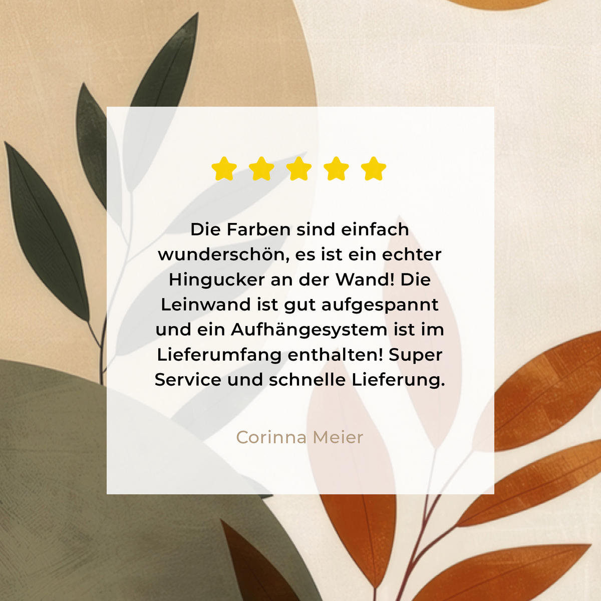 LEINWANDBILD Formen - Rund - Blätter - Beige 40x60 cm - Rostfarben, Textil (40/60cm) - MuchoWow