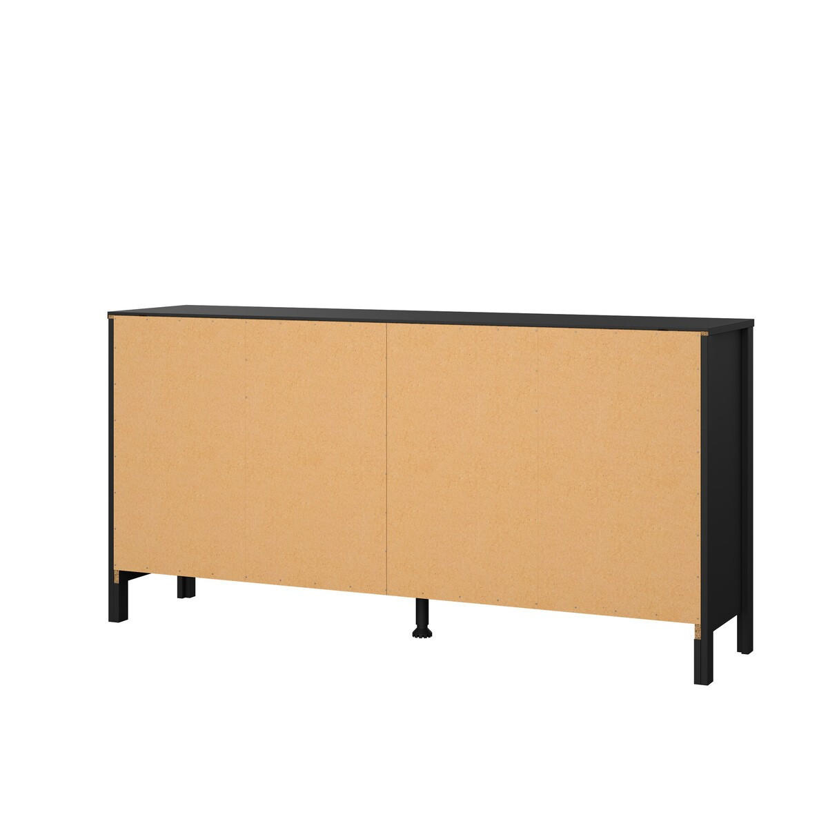 DOPPELTE Kommode mit 8 Schubladen matt schwarz barcelone 159,6/38,4/79,7 cm - Schwarz, Holzwerkstoff (38.4/79.7/159.6cm) - Calicosy