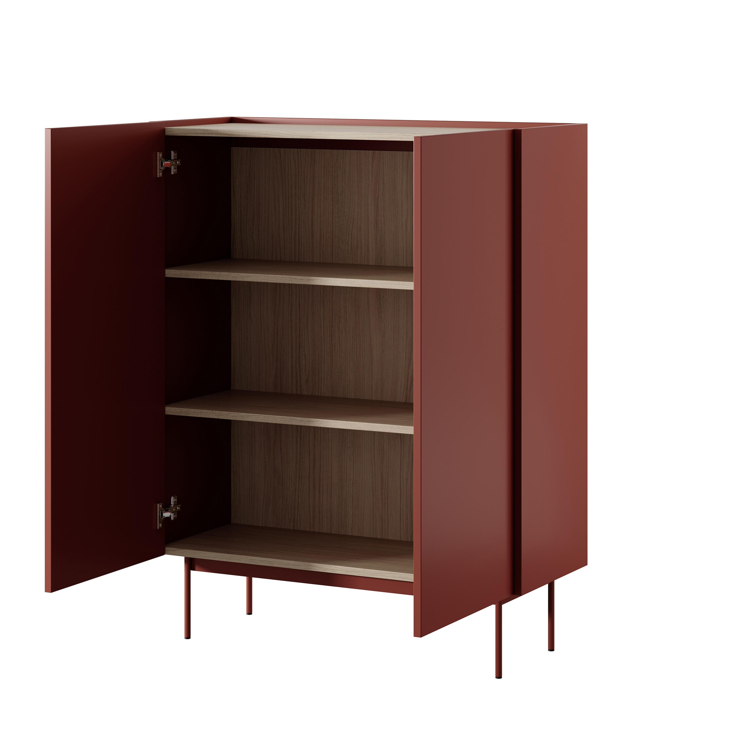 HIGHBOARD Color Rot - Rot, Holzwerkstoff (97/122/37cm) - Bettso