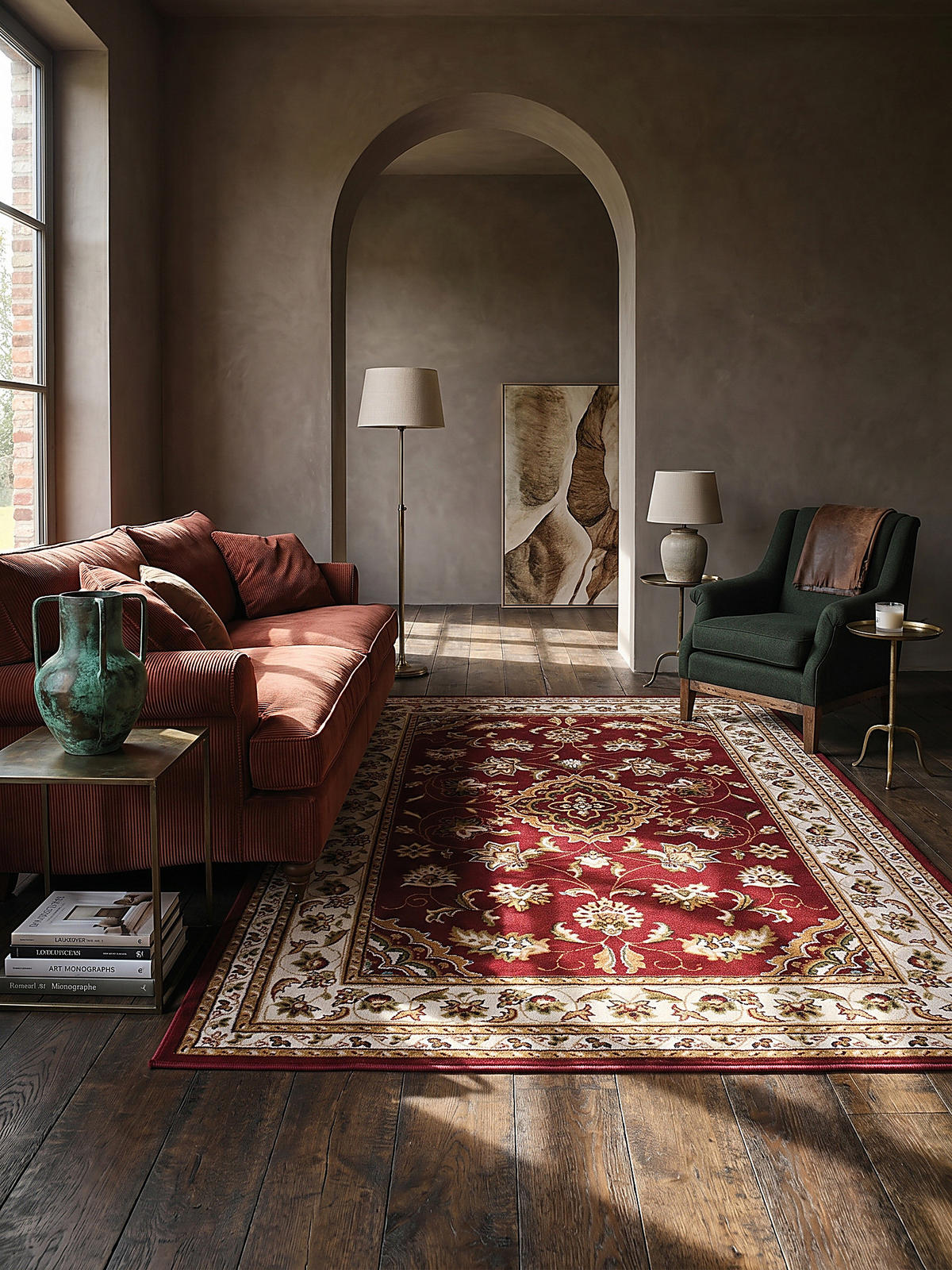 TEPPICH GLAZERT, klassisch-floral, Rot, 200 x 290 cm - Rot, Textil (200/290cm) - KADIMA DESIGN