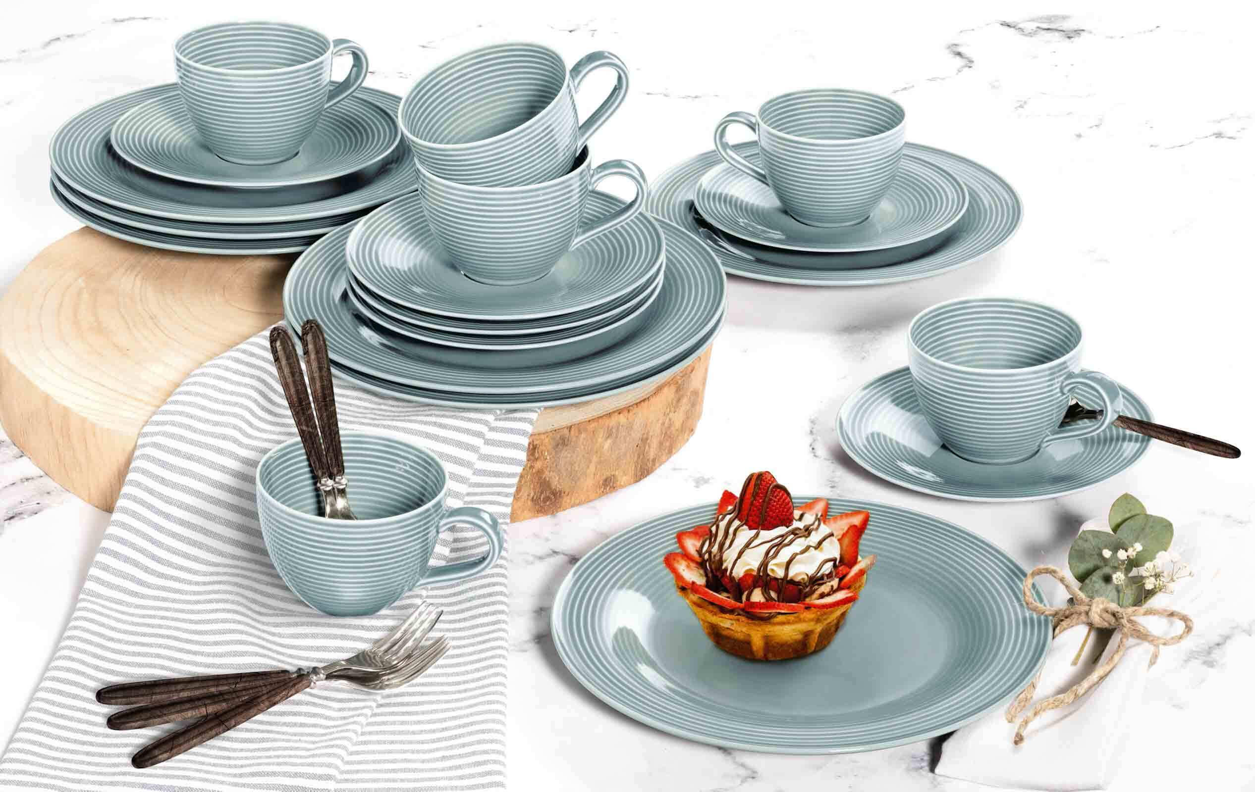 MILCHKAFFEETASSEN Beat Color Glaze Arktisblau 0,35 l 6er Set - Blau, Keramik (0.35L) - Seltmann Weiden