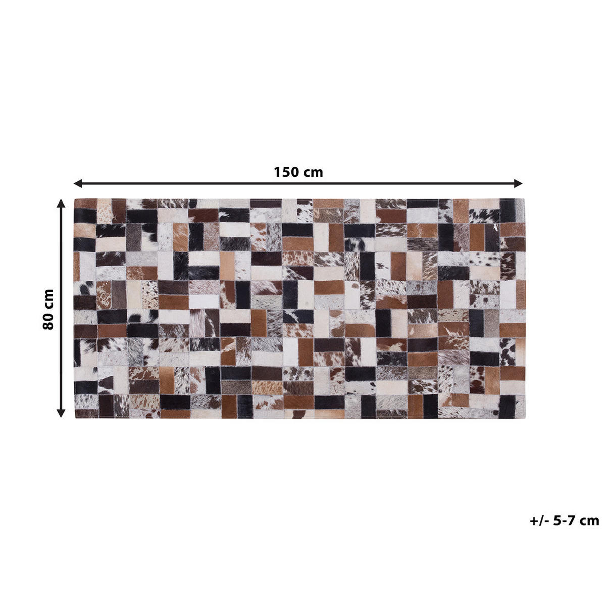PATCHWORK-TEPPICH Cesme 150/80 cm - Multicolor, Fell (80/150cm) - Beliani