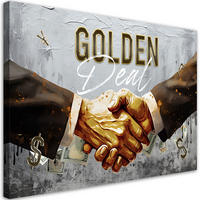 LEINWANDBILD Goldenes Geschäft 90x60cm - Goldfarben, Textil (90/60cm) - Feeby