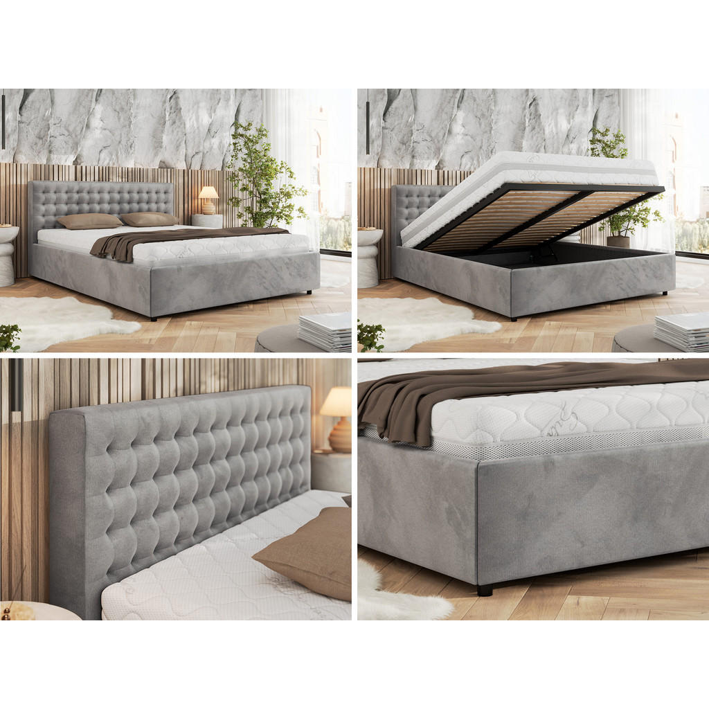 Thumbnail - MKS Polsterbett, Hellgrau, Textil, H2, 7-Zonen, Rechteckig, 180x200 cm, Oeko-Tex®, Schlafzimmer, Betten, Polsterbetten