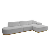 ECKSOFA Ottomane Rechts IREA-L2-v2 - 327x165x80 cm Hellgrau - Hellgrau, Holzwerkstoff/Textil (327/165cm) - ALTDECOR