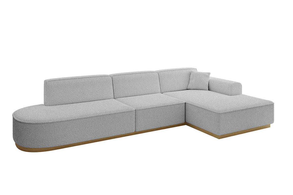 ECKSOFA Ottomane Rechts IREA-L2-v2 - 327x165x80 cm Hellgrau - Hellgrau, Holzwerkstoff/Textil (327/165cm) - ALTDECOR