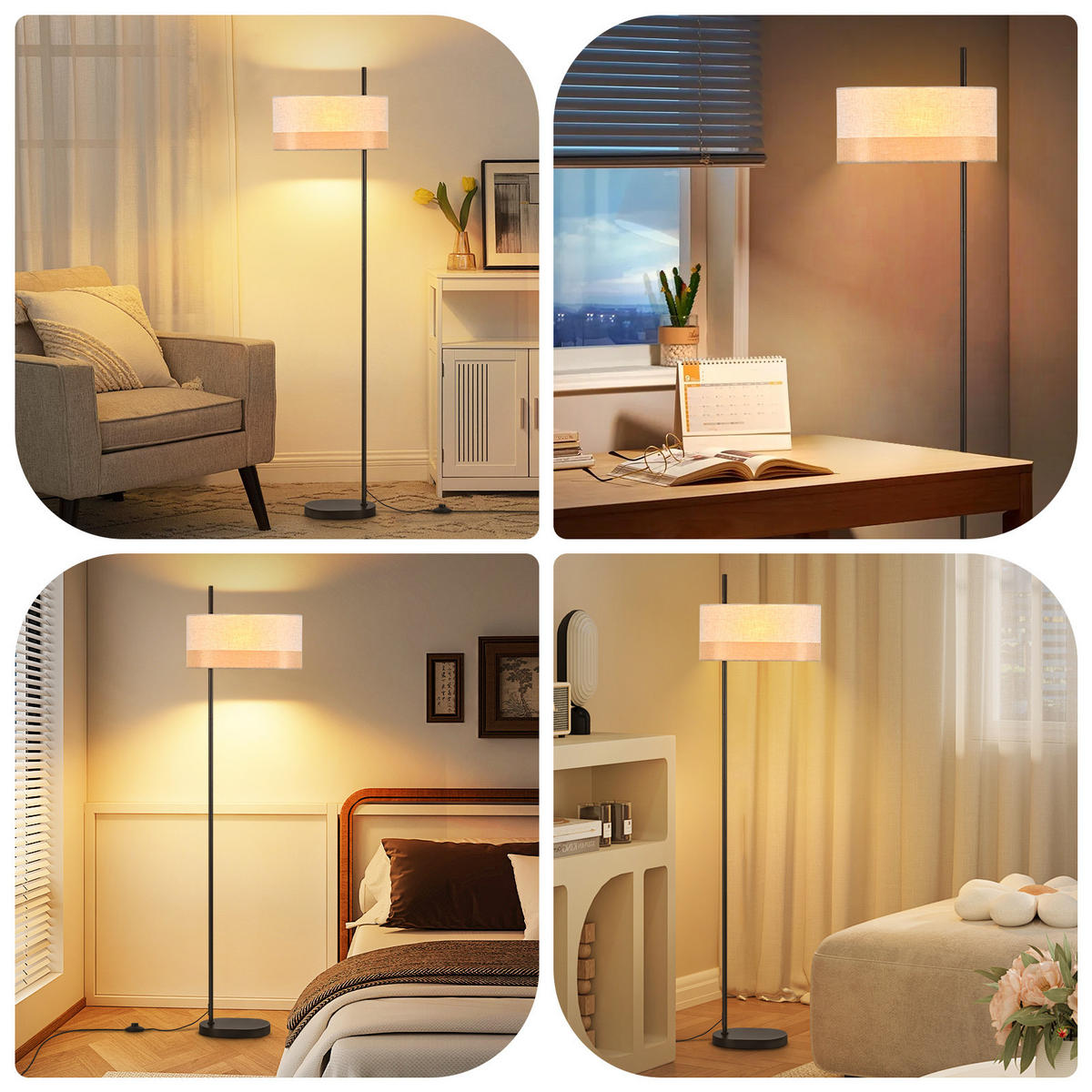 STEHLAMPE Nox 40/25/154 cm - Weiß, Metall (40/25/154cm) - ZMH