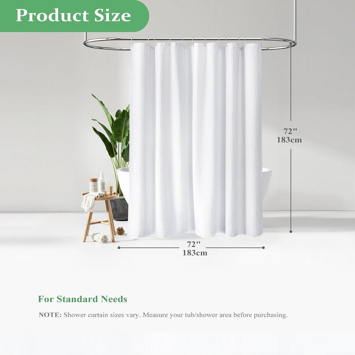 DUSCHVORHANG – 180 x 180 cm (inkl. 12 Kunststoffhaken) – Braun - Braun, Textil (180/180cm)