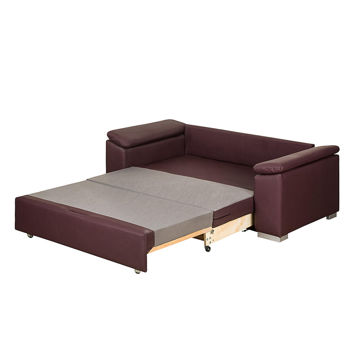 SCHLAFSOFA mit schräger Armlehne - Aubergine, Kunststoff (190/90/90cm) - home24