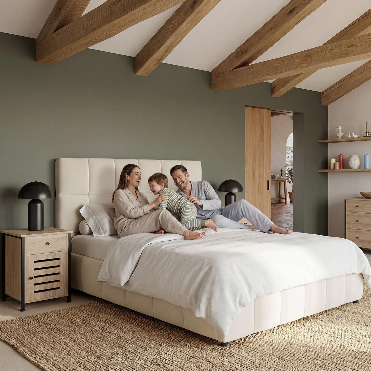 POLSTERBETT Shirley, Belastbarkeit 250 kg, Samtoptik sand - Gelb/Samtahornfarben, Holz (180/200cm) - tectake