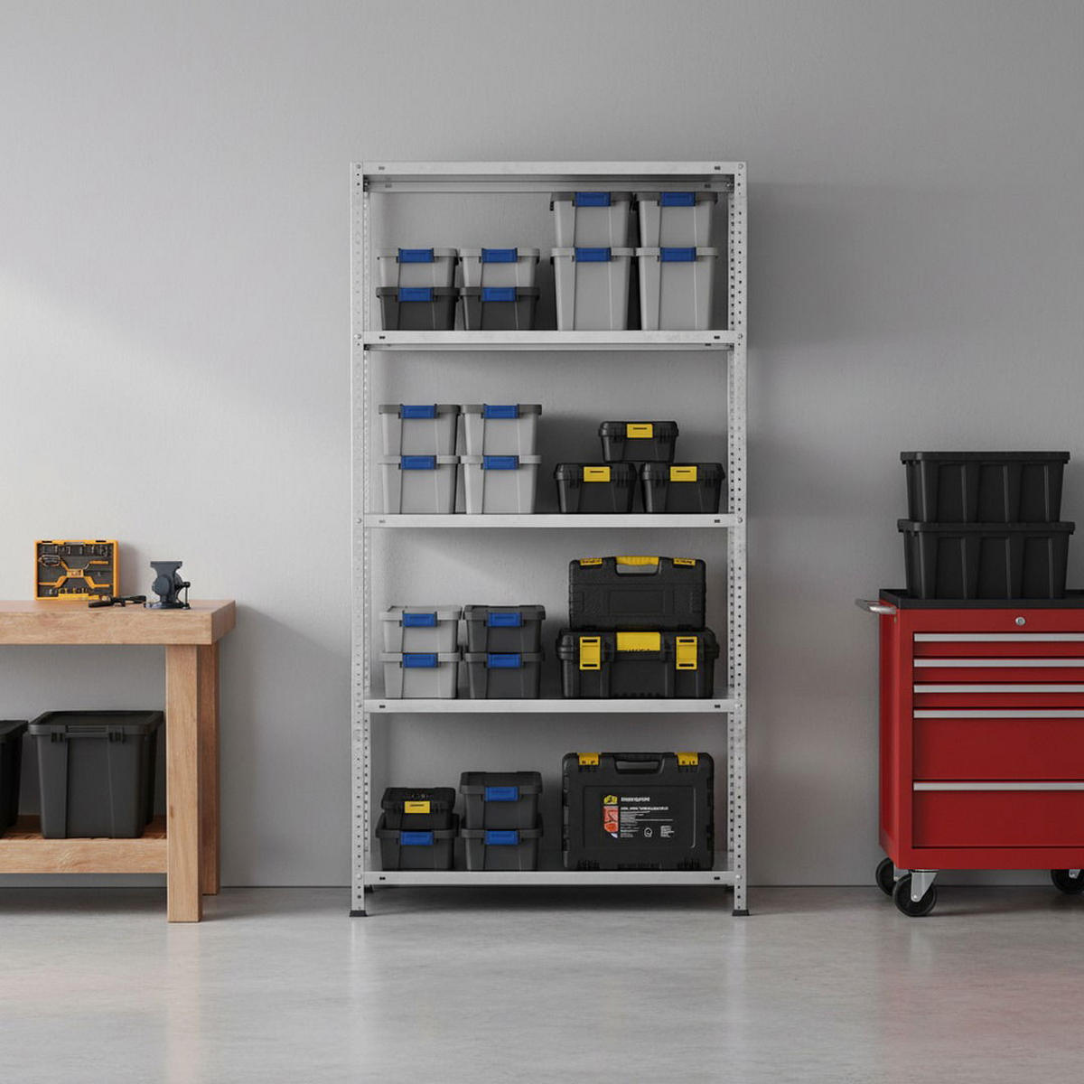 SCHRAUBREGAL PANDA | HxBxT 180x90x50cm | 5 Fachböden | Fachlast 100kg | Grau - Grau, Metall (90/180/50cm) - PROREGAL