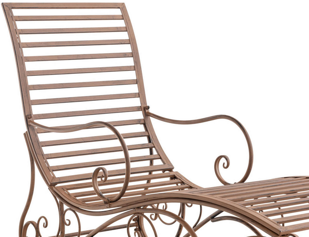 GARTENLIEGE Aurelle antik braun - Braun, Metall (58/101/140cm) - TPFGarden