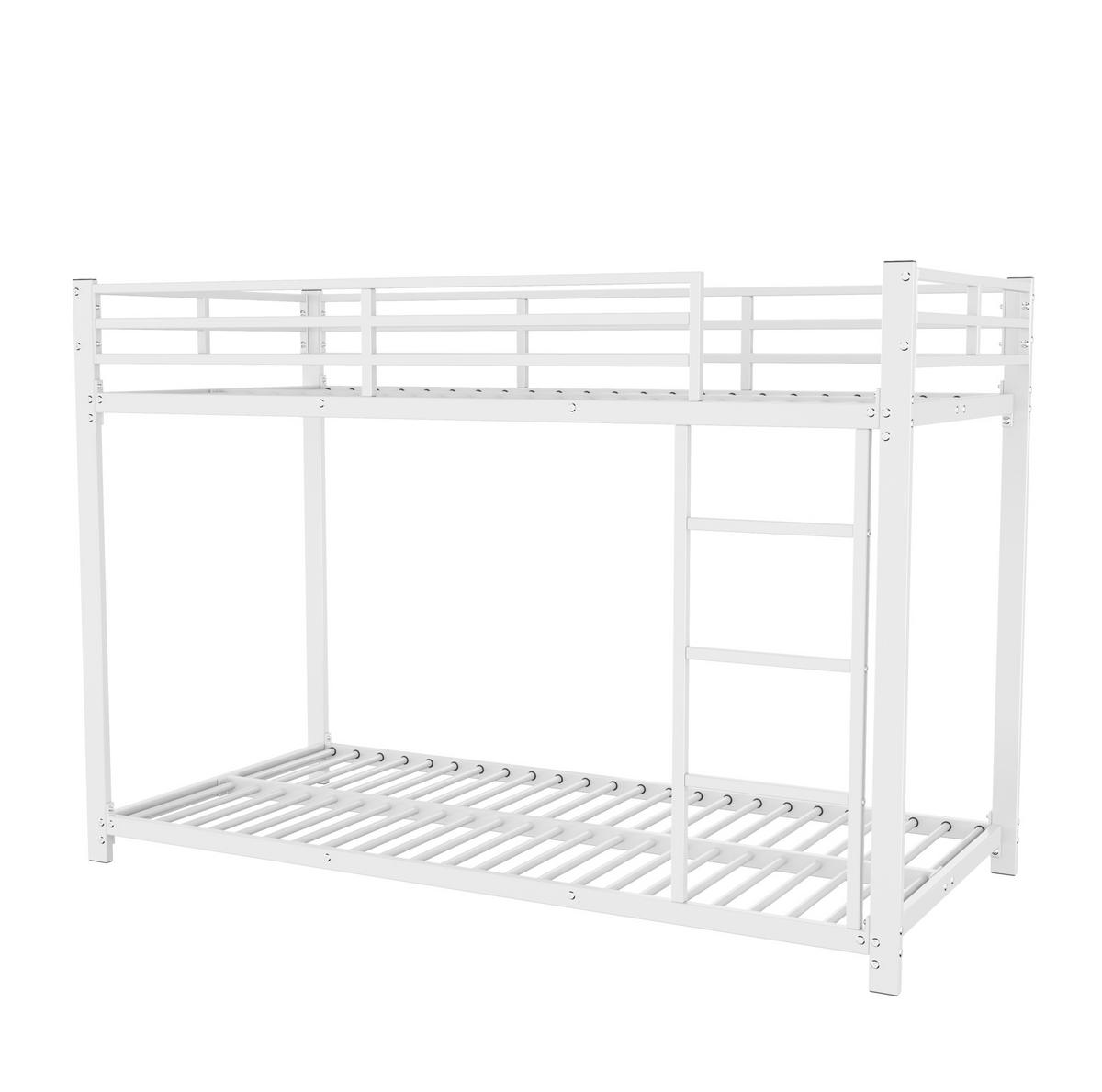 ETAGENBETT Kinderbette 90/200 cm aus Metall mit 26 cm Sicherheitsleisten Weiß - Weiß, Metall (90/200cm) - Modenvie