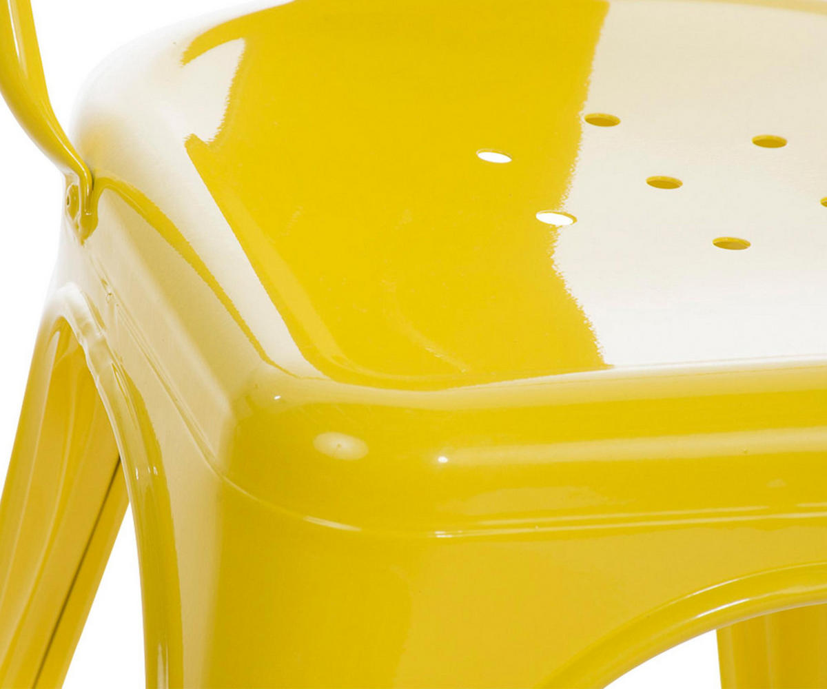 BESUCHERSTUHL Metall Gelb - Gelb, Metall (44/89/48cm) - CLP