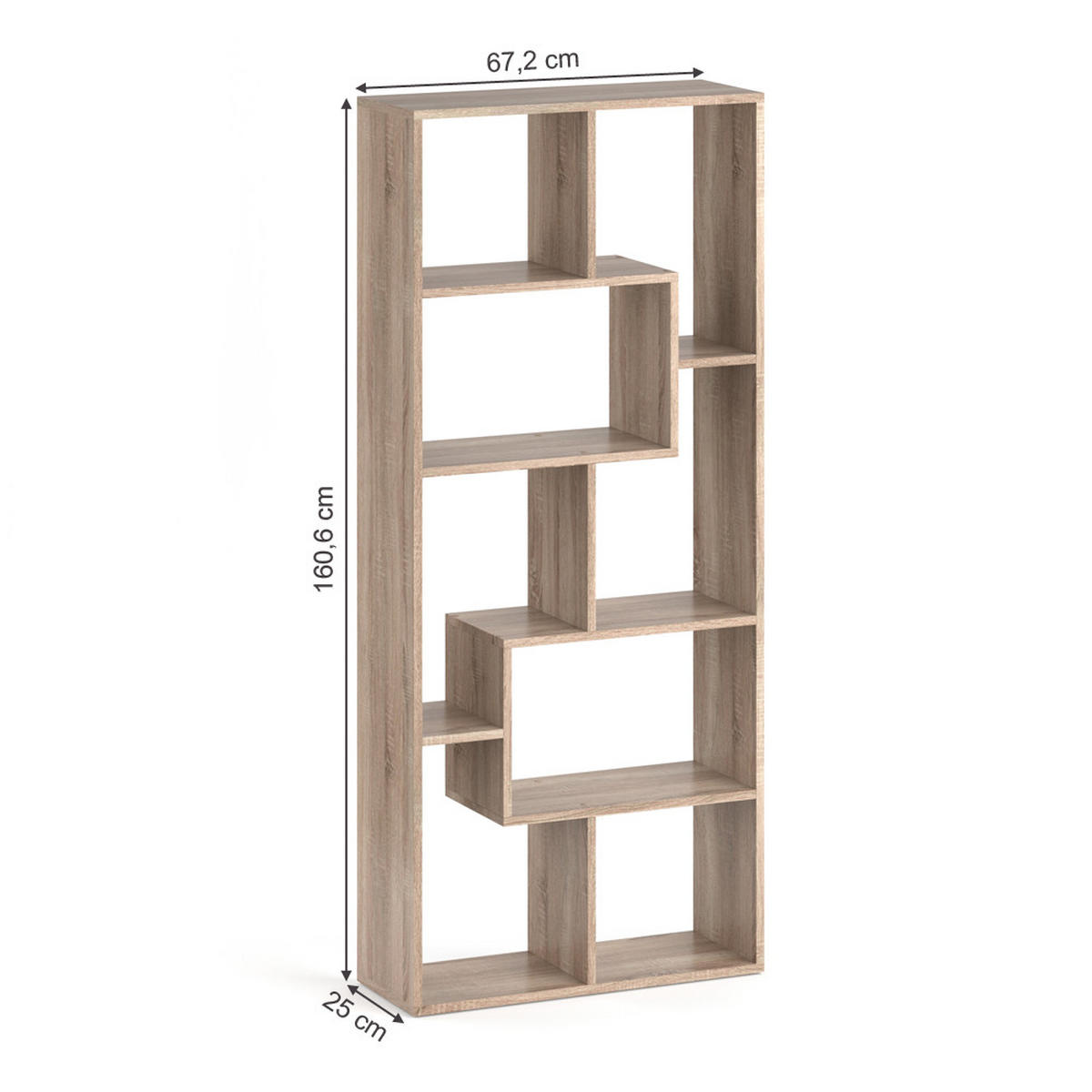 RAUMTEILER Noa Sonoma 160.6 x 67.2 cm - Sonoma Eiche, Holzwerkstoff (160.6/67.2/25cm) - Vicco