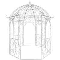 PAVILLON Liv Antik 284x263x313cm Metall Weiß Gartenpavillon - Weiß, Metall (284/313/263cm) - DELUKE