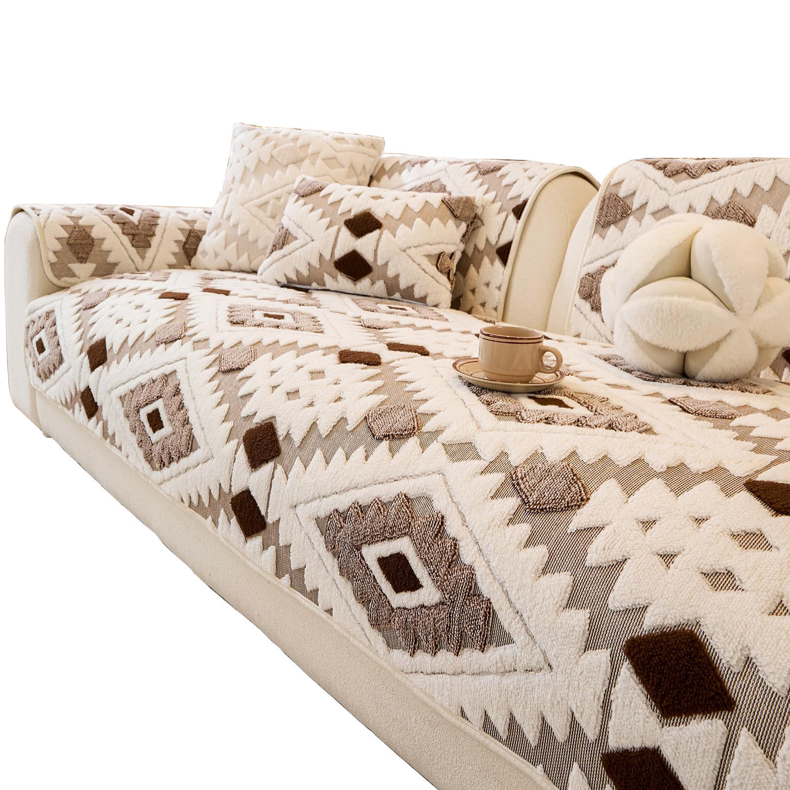 SOFAÜBERWURF ‎Jacquard Plush Braun 1 Stück - Braun, Textil (70/180cm) - Kaket