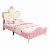 KINDERBETT mit LED-Leiste 90x200 cm PU Rosa Weiß - Weiß, Holz (90/200cm) - Meubliv