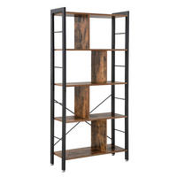 REGAL Rustikales Braun/Schwarz 74x30 cm LBC12BX Metallkonstruktion - Schwarz, Metall (74/154.5/30cm) - Edanti