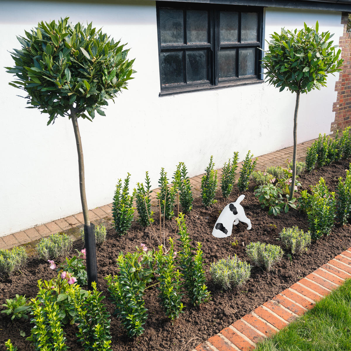 HUND-GARTENFIGUR - Weiß, Kunststoff (28/23/17cm) - Relaxdays
