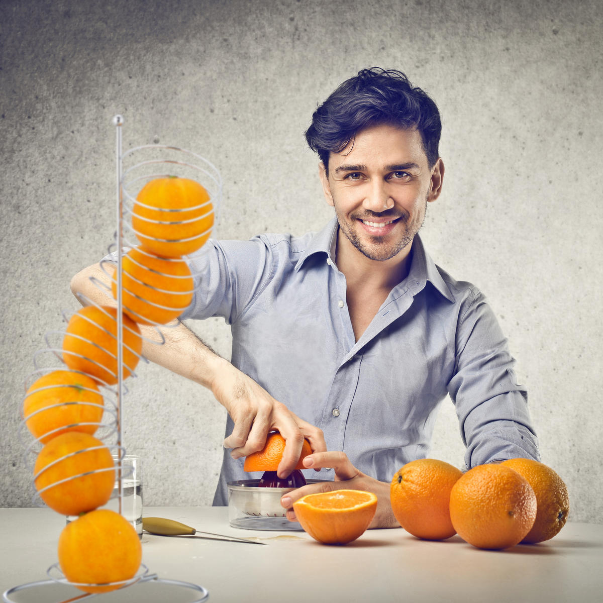 OBSTHALTER - Silberfarben, Metall (48cm) - Relaxdays