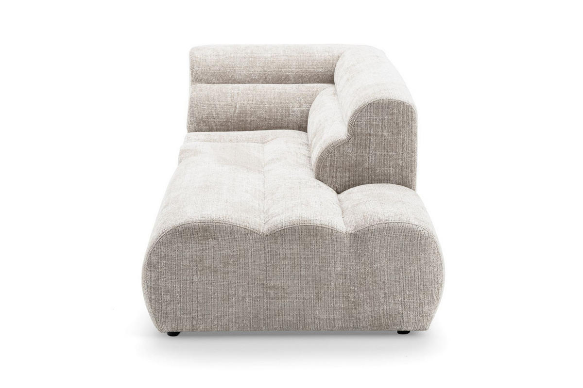 6-SITZER modulares Wohnlandschaft U XXL VEER SET 4 Rechts, 368 x 190 cm, Chenille Webstoff Creme - Creme/Schwarz, Holz/Kunststoff (190/75/368cm) - Muffo