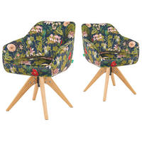 ARMLEHNSTUHL Mika-Finn 2er-Set - Honigeiche/Multicolor, Eichenholz/Holz (60/82/61cm) - DUBI Möbel