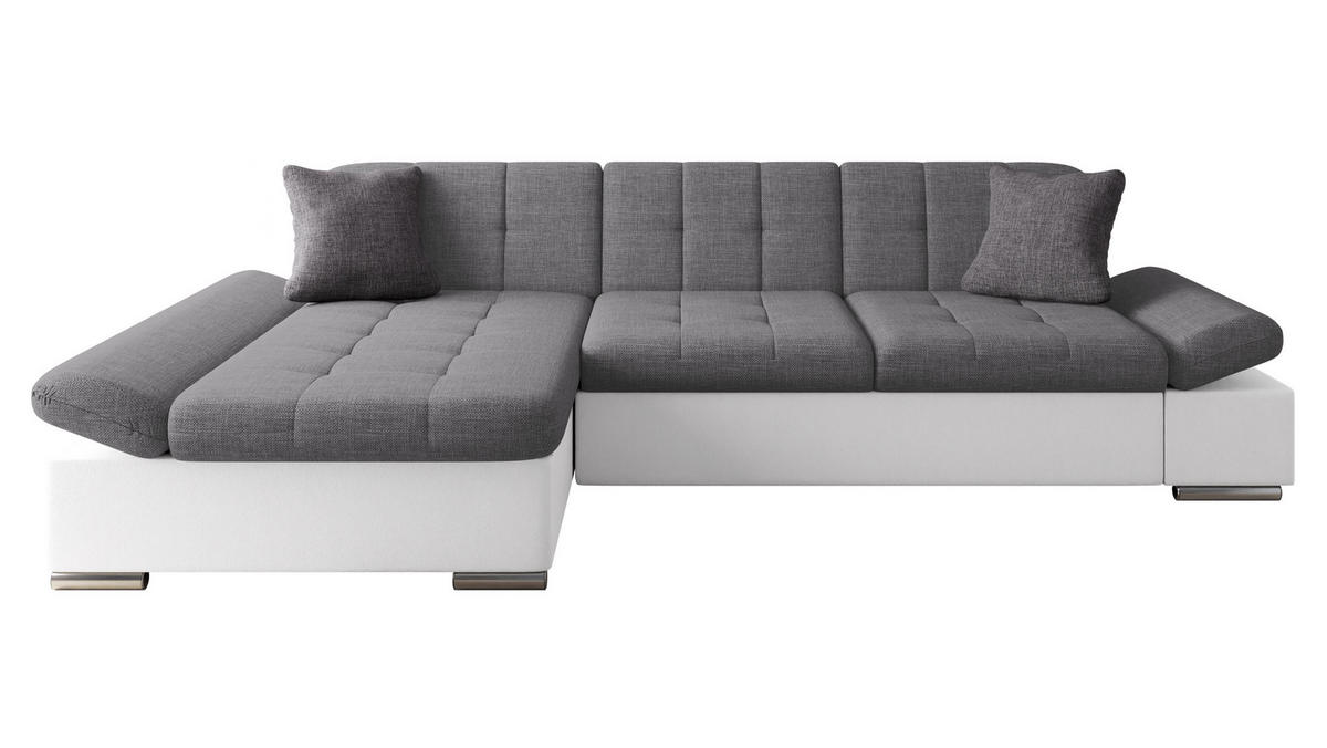 ECKSOFA Malwi, Seite: Links - Weiß, Holz/Textil (278/161cm) - MIRJAN24